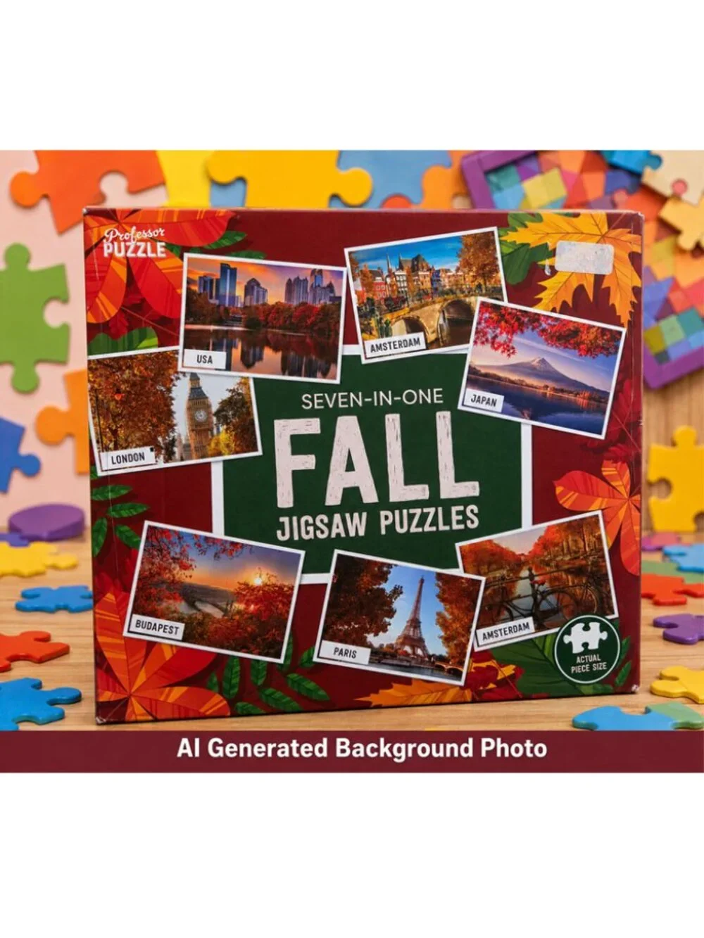 7 Fall Autumn Puzzles USA London Paris Japan Amsterdam Budapest World Cities